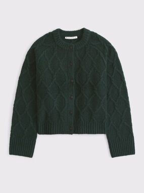 Cable-Knit Crew Cardigan